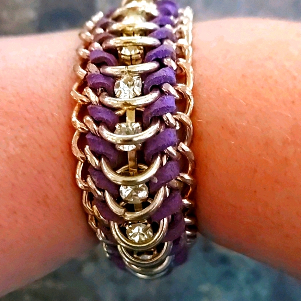 H&M Purple and Gold gemstone Braclet - Picture 2 of 7